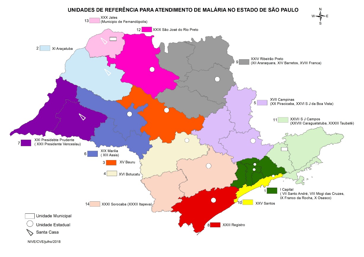 mapa malaria unidades